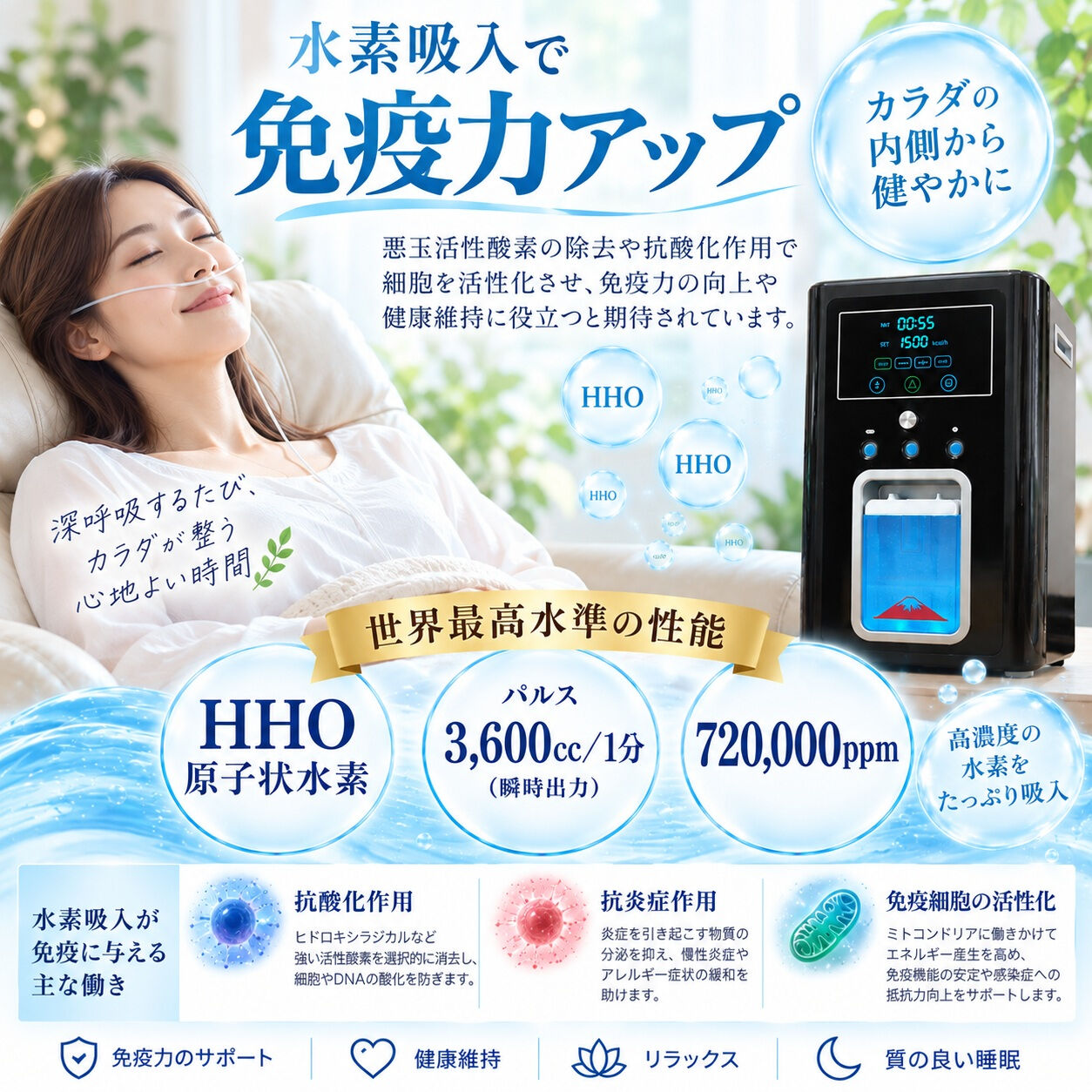 ✨免疫力アップに期待！「水素吸入」を健康習慣に取り入れてみま
